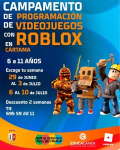 Niños participando en un campamento tecnológico de creación de videojuegos en Cártama