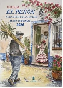 Cartel de la Feria de El Peñón 2026 en Alhaurín de la Torre, del 24 al 26 de julio