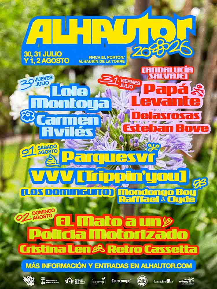 Cartel del festival Alhautor 2026 en la Finca El Portón de Alhaurín de la Torre