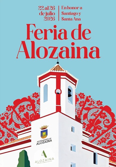 Cartel oficial de la Feria de Alozaina 2026 en honor a Santiago Apóstol y Santa Ana