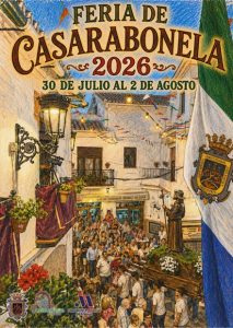 Cartel oficial de la Feria de Casarabonela 2026 en honor a Santiago Apóstol