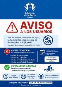 Piscina municipal de Alhaurín de la Torre cerrada temporalmente tras detectarse E. coli en el agua