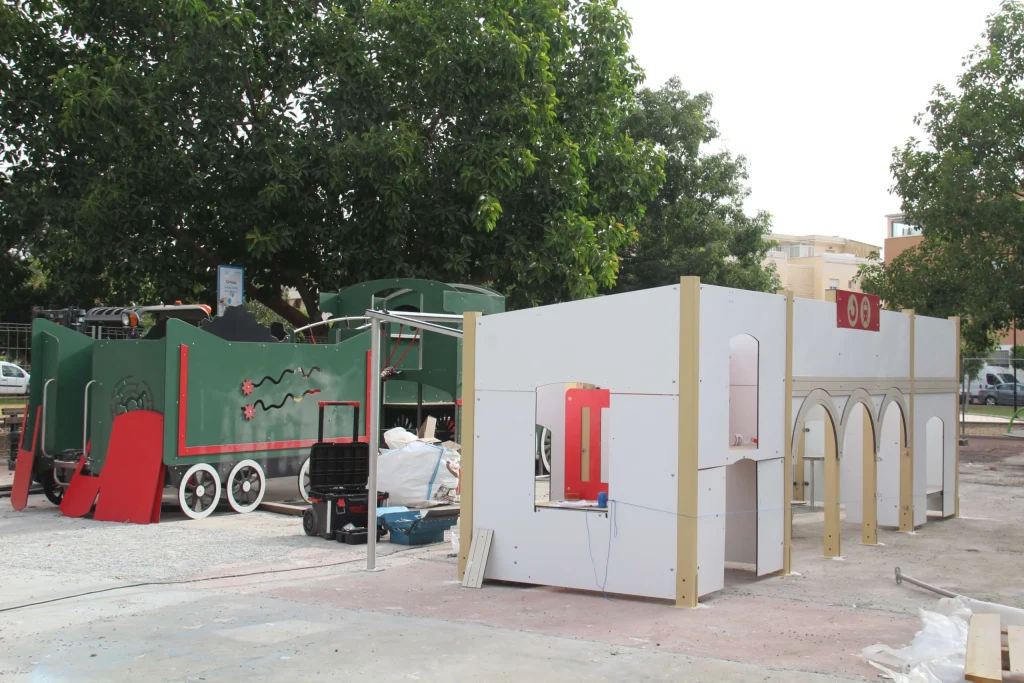 Obras de remodelación del Parque de los Naranjos de Estación de Cártama