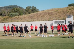 Entrenamiento de la AD Ceuta FC esta temporada