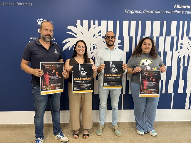 Presentación de los homenajes a María Jiménez, Bambino y Raphael que acogerá la Finca Municipal El Portón de Alhaurín de la Torre