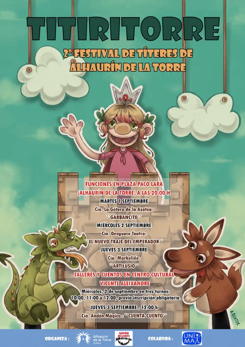 Cartel del II Festival Titiritorre de Alhaurín de la Torre, septiembre 2026