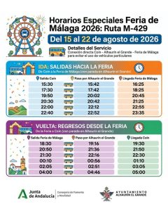 Autobús especial línea M-429 Coín-Alhaurín el Grande-Feria de Málaga 2026