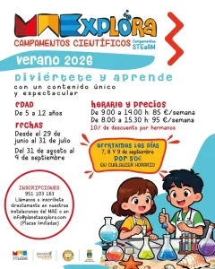 Campamentos científicos MAExplora 2026 en el Museo Andaluz de la Educación de Alhaurín de la Torre