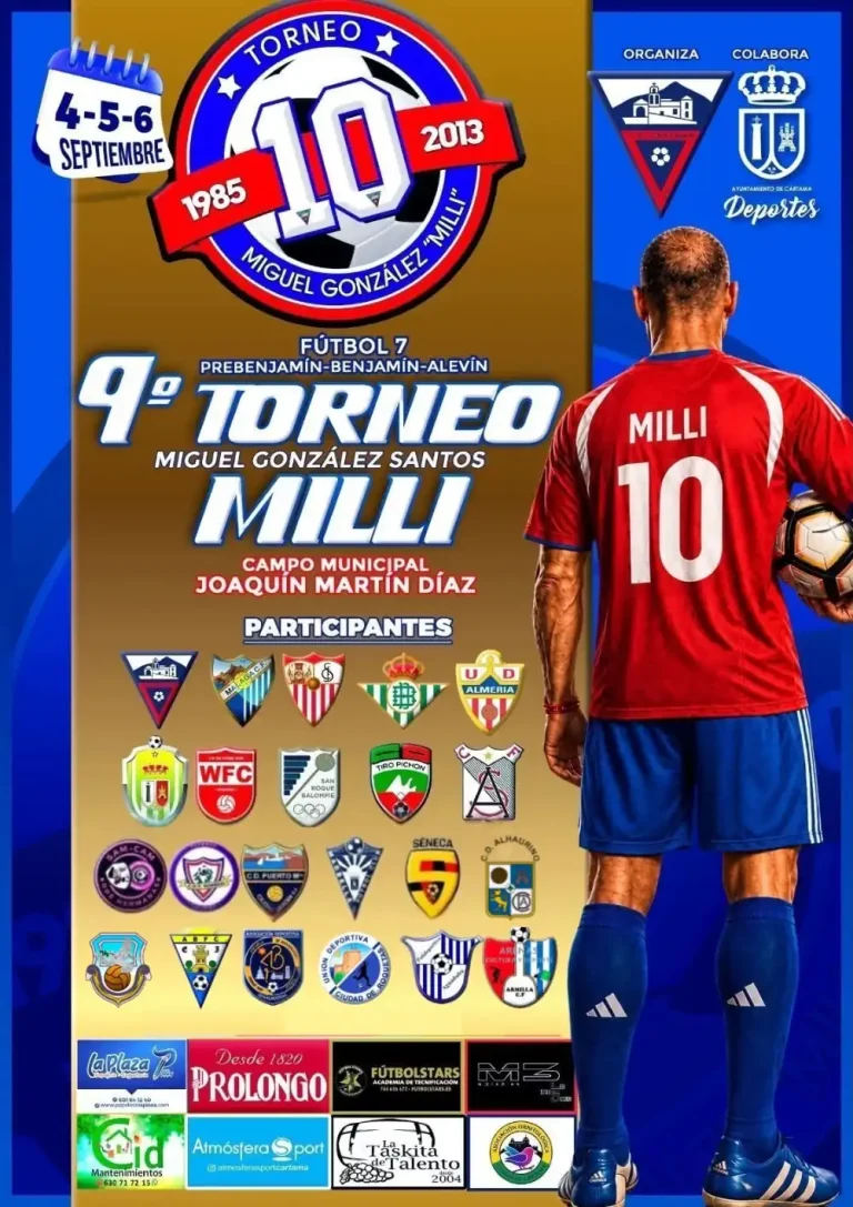 Cartel del IX Torneo de Fútbol 7 Miguel González Santos Milli, Cártama, 4-5-6 de septiembre de 2026