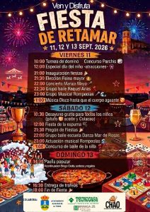 Cartel de las Fiestas de la urbanización Retamar 2026 en Alhaurín de la Torre