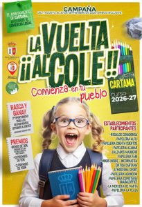 Presentación de la campaña de apoyo al comercio local de la vuelta al cole en Cártama, con el concejal Juan Antonio Vargas y representantes de los comercios adheridos