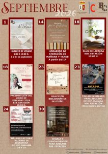 Actividades culturales en las bibliotecas de Cártama en septiembre de 2026