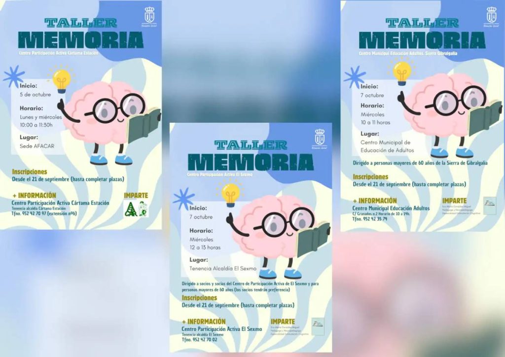 Taller de memoria para personas mayores en Cártama