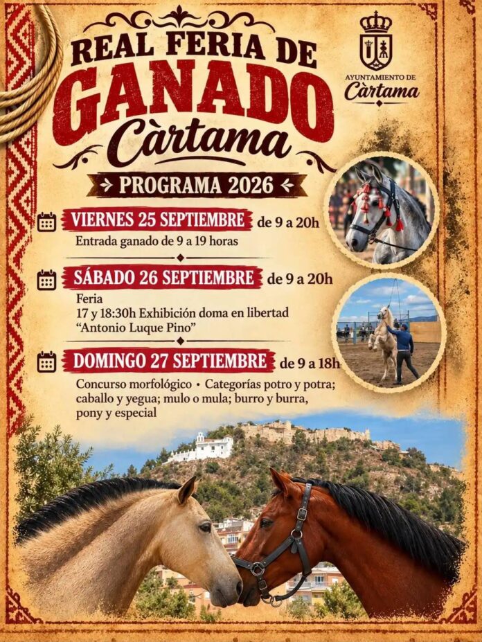 Caballos en la Real Feria de Ganado de Cártama, septiembre 2026