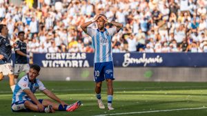 David Larrubia y Dani Lorenzo en el partido Málaga CF vs Levante UD, jornada 4 de LaLiga EA Sports del 6 de septiembre de 2026