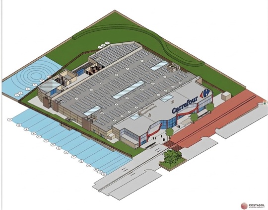 Recreación digital del proyecto del centro comercial con Carrefour en Alhaurín de la Torre