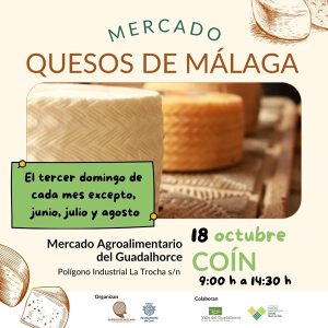 Cartel del Mercado de Quesos de Málaga en Coín el 18 de octubre de 2026