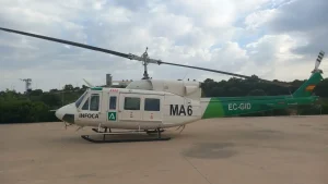 Helicóptero Súper Puma del Plan Infoca con base en Cártama (Málaga)
