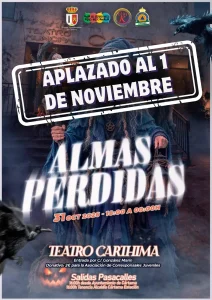 Cartel oficial del aplazamiento de los actos de Halloween de Cártama al 1 de noviembre de 2026 por el luto nacional