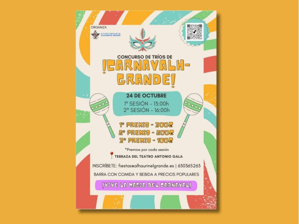 Cartel del Concurso de Tríos de Carnavalh de Alhaurín el Grande, sábado 24 de octubre de 2026