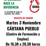 ¡Cártama pide tu gota de vida el martes 3 de noviembre: nueva colecta de sangre en el Centro Francisco Romero!