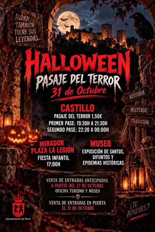 Programa de Halloween 2026 en Álora con el Castillo como escenario del Pasaje del Terror