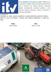 Unidad móvil de ITV para vehículos agrícolas en Cártama, octubre 2026