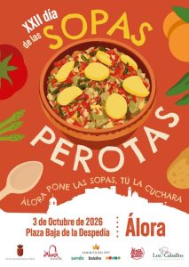 Degustación de sopas perotas en la Plaza de Álora durante el Día de las Sopas Perotas