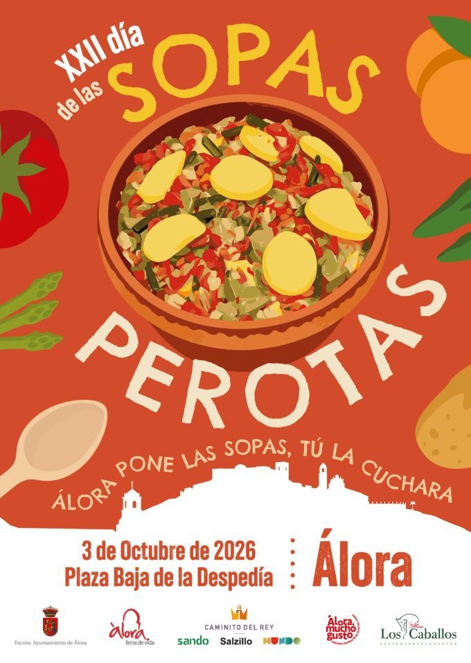 Degustación de sopas perotas en la Plaza de Álora durante el Día de las Sopas Perotas
