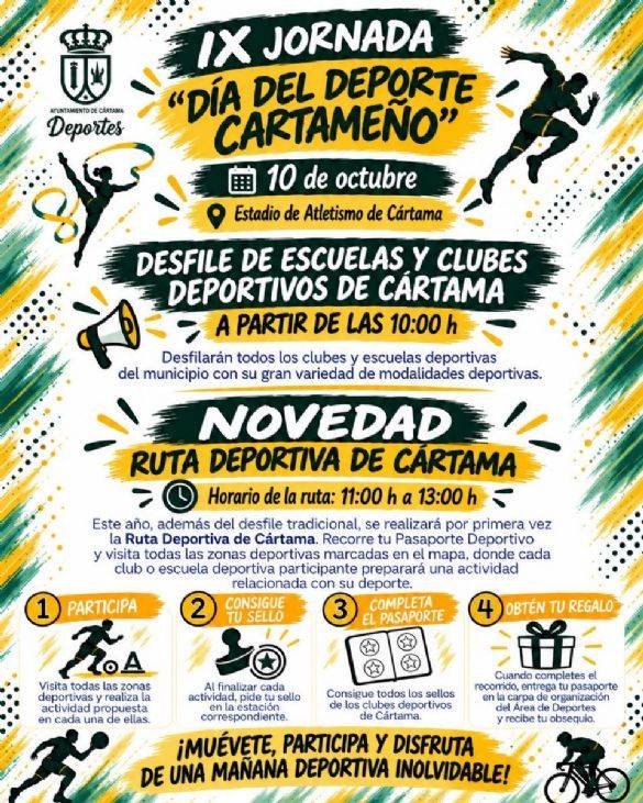 Cartel del IX Día del Deporte Cartameño, 10 de octubre de 2026, Ciudad Deportiva de Cártama