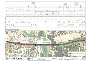 Plano del nuevo Puente de los Tubos de Coín sobre el río Pereilas